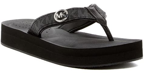 michael kors flip flops black amazon|michael kors black suede sandals.